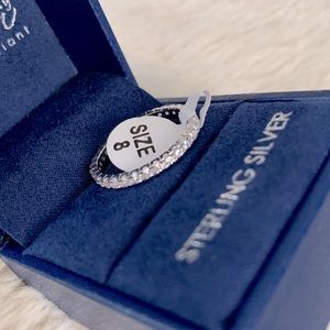 STERLING SILVER INFINITY DIAMOND BAND RING size 8